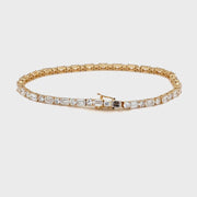 Emerald and Brilliant cut Lab Diamond Tennis Bracelet
