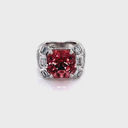 Pink Tourmaline and Diamond Ring