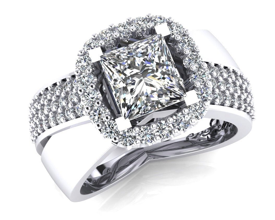 Princess Cut Diamond Crossover Ring - ForeverJewels Design Studio 8