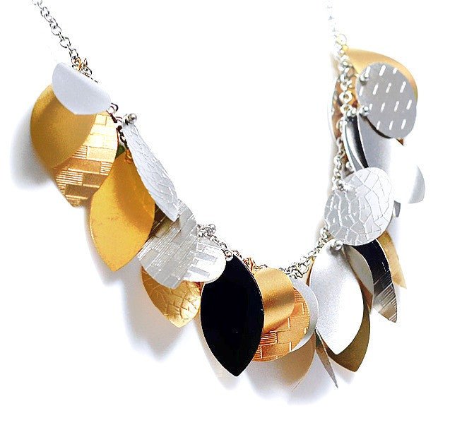 Rose and White Gold Leaf Necklace - ForeverJewels Design Studio 8