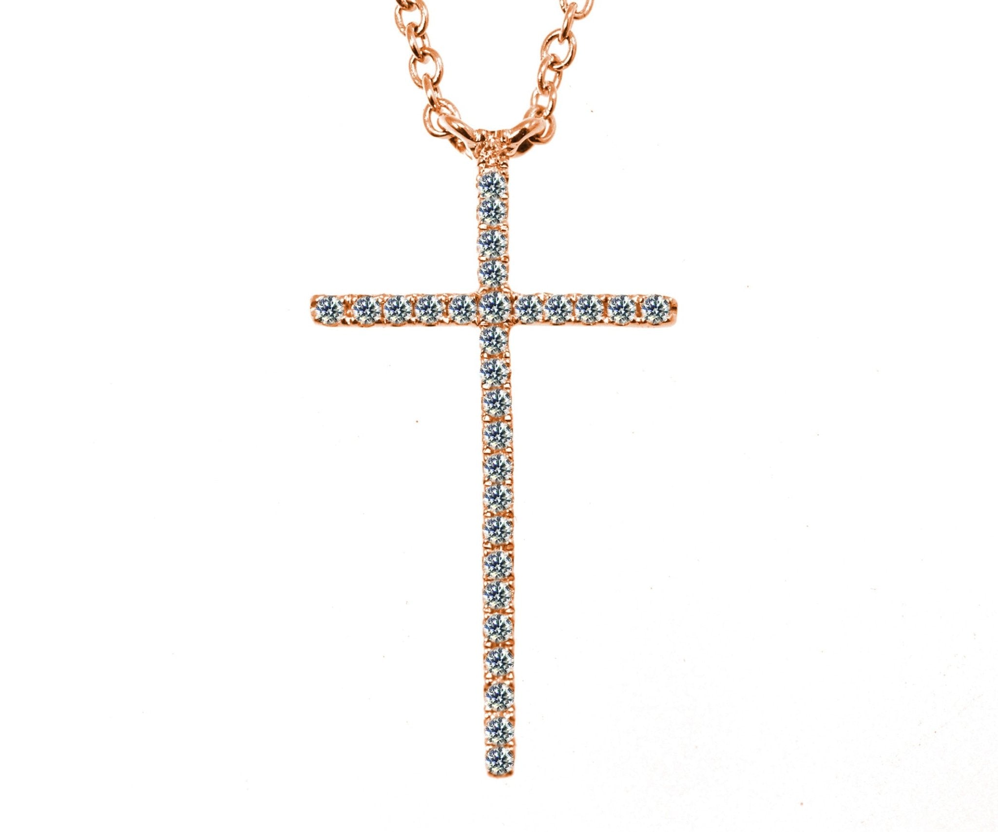 Rose Gold Diamond Cross Pendant - ForeverJewels Design Studio 8