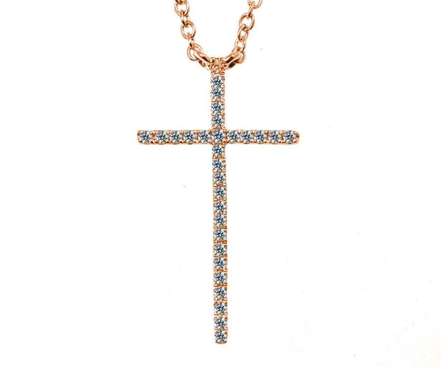 Rose Gold Diamond Cross Pendant - ForeverJewels Design Studio 8