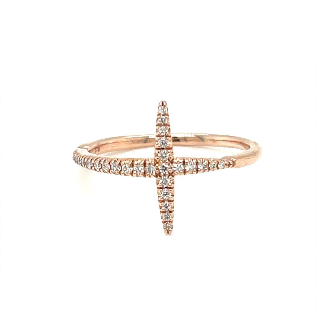 Rose Gold Diamond Cross Ring - ForeverJewels Design Studio 8