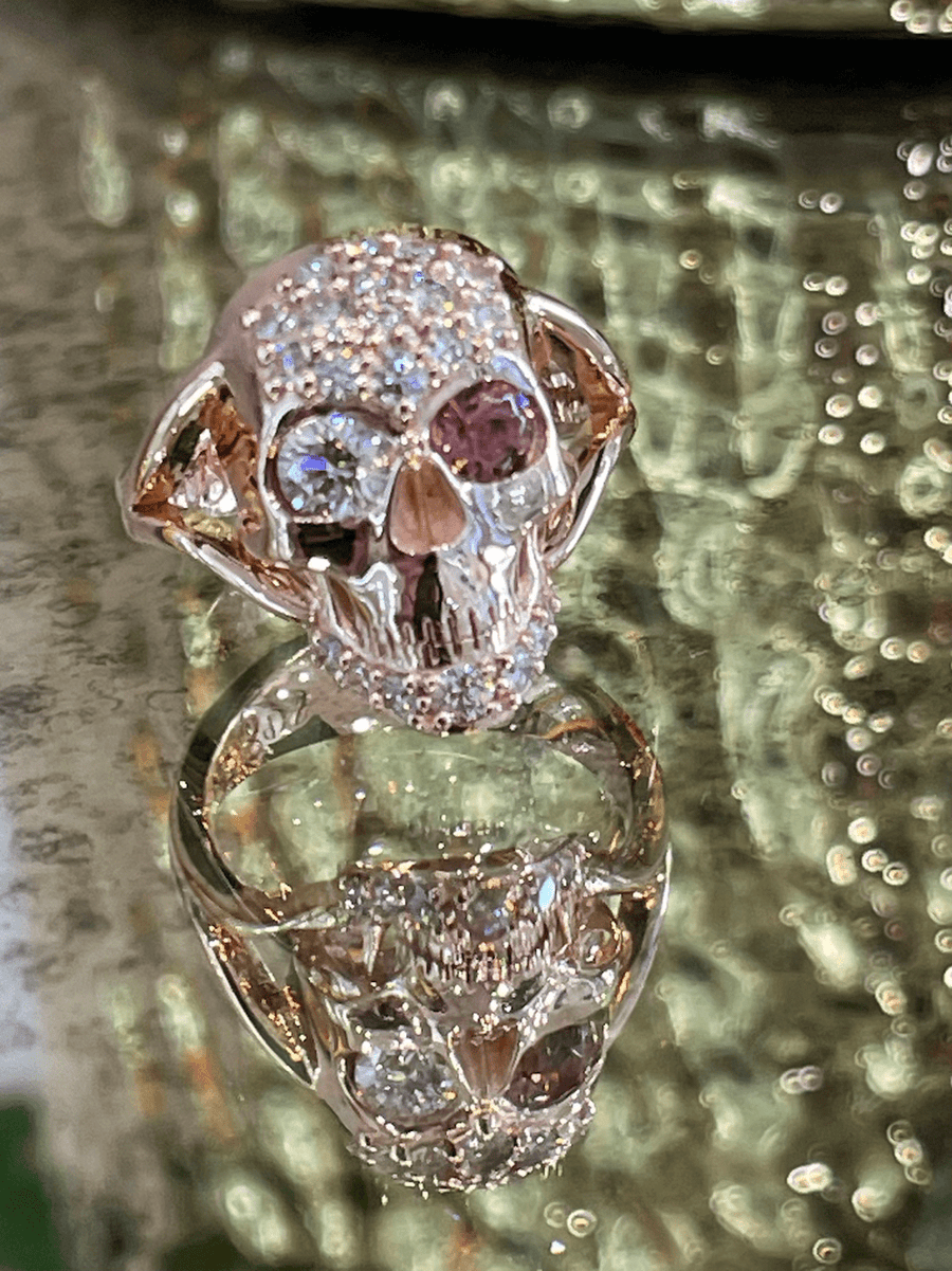 Rose gold diamond Skull Ring - ForeverJewels Design Studio 8