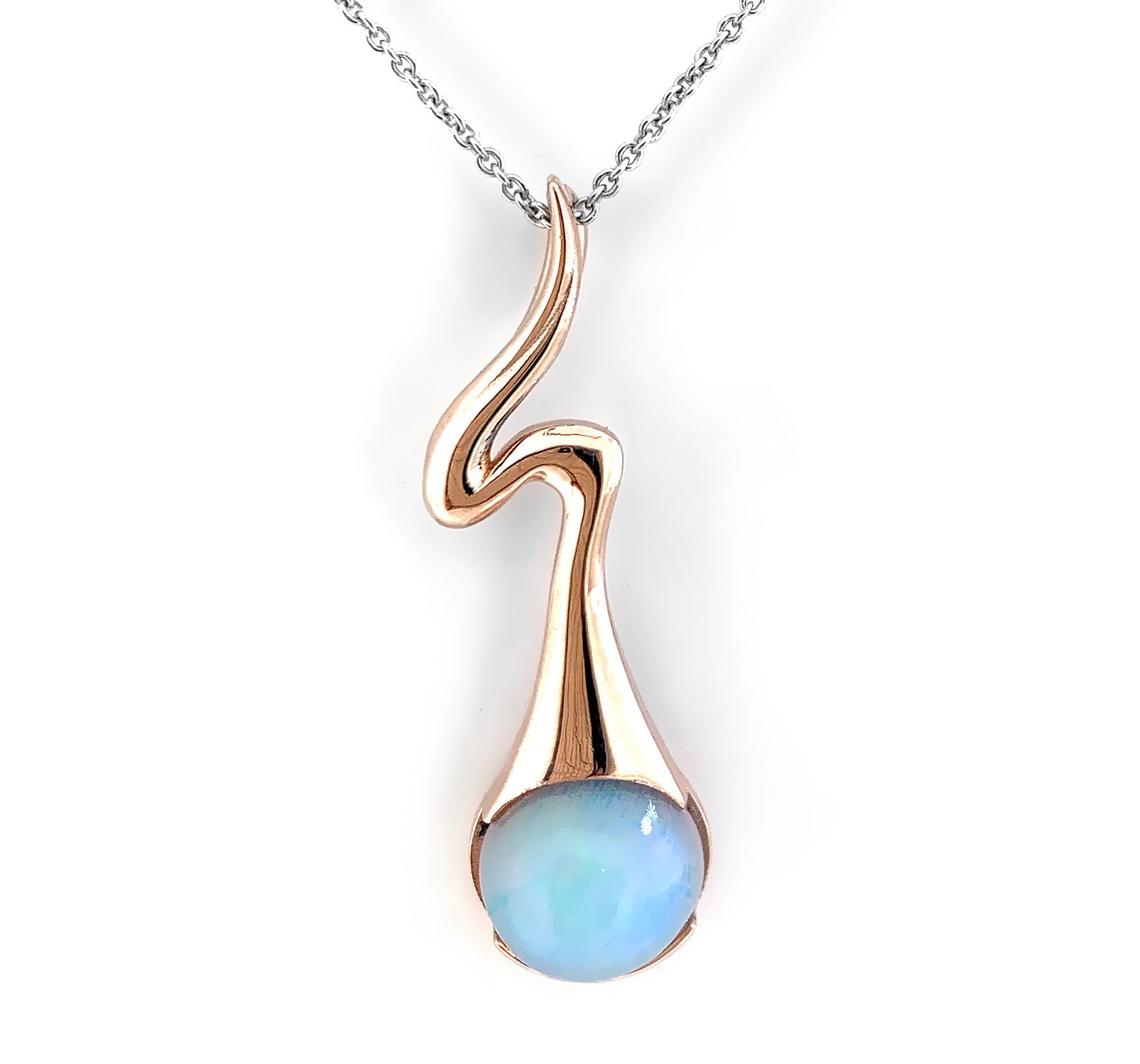 Rose Gold Opal Pendant - ForeverJewels Design Studio 8