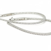 Rose Gold Oval Diamond Hoop Earrings - ForeverJewels Design Studio 8