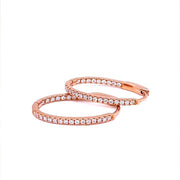 Rose gold oval shaped Diamond Hoop Earrings - ForeverJewels Design Studio 8