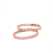 Rose gold oval shaped Diamond Hoop Earrings - ForeverJewels Design Studio 8