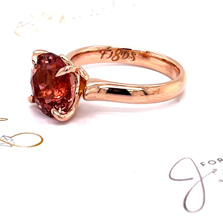 Rose Gold Pink Tourmaline Ring - ForeverJewels Design Studio 8