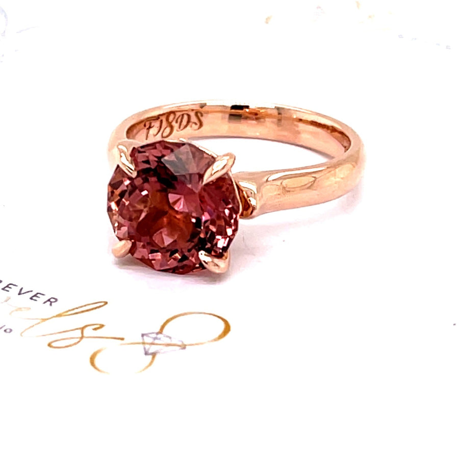 Rose Gold Pink Tourmaline Ring - ForeverJewels Design Studio 8