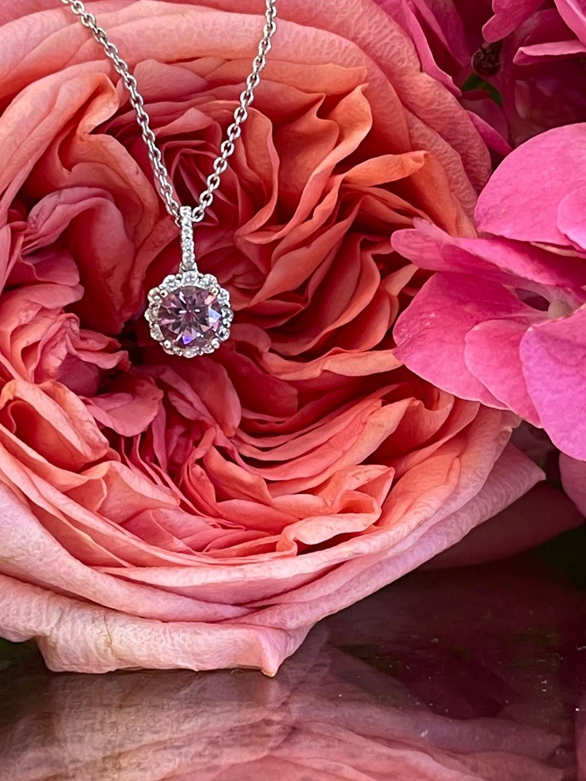Rose Pink Spinel Pendant with Diamonds - ForeverJewels Design Studio 8