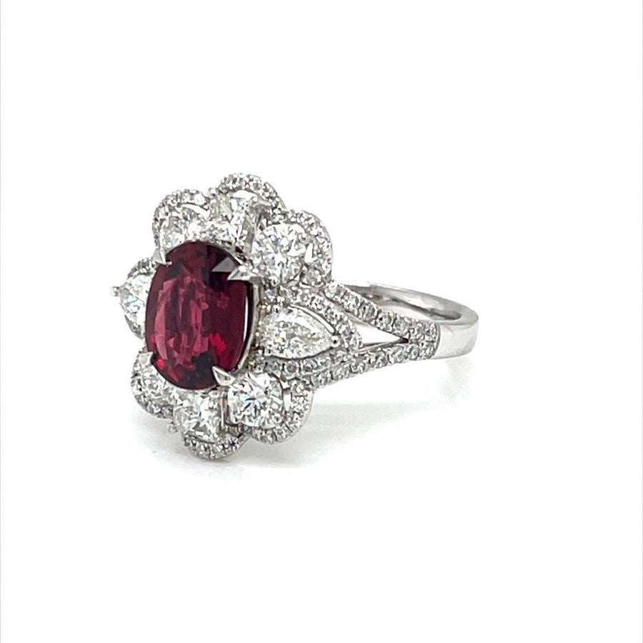 Ruby and Diamond Halo Ring - ForeverJewels Design Studio 8