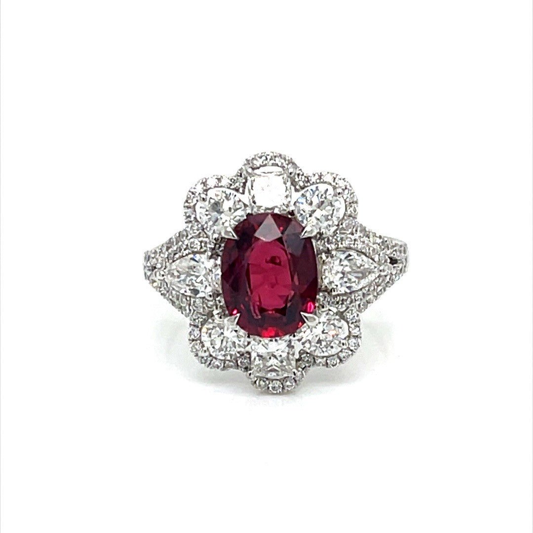 Ruby and Diamond Halo Ring - ForeverJewels Design Studio 8