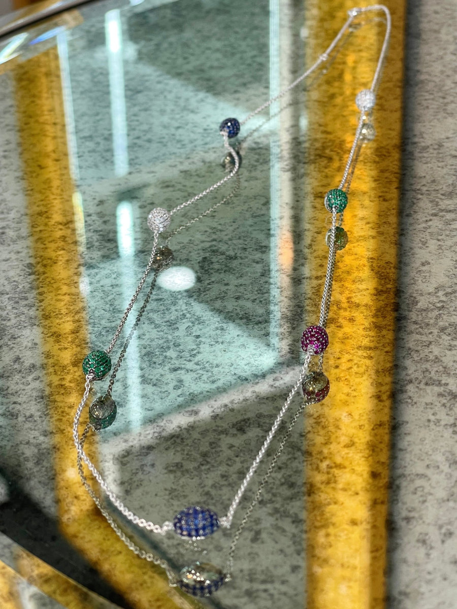 Sapphire, Rubies, Emerald and Diamond Necklace - ForeverJewels Design Studio 8