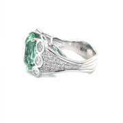 Seafoam Tourmaline and Diamond pave Ring - ForeverJewels Design Studio 8