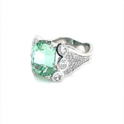 Seafoam Tourmaline and Diamond pave Ring - ForeverJewels Design Studio 8