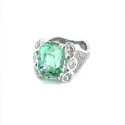 Seafoam Tourmaline and Diamond pave Ring - ForeverJewels Design Studio 8