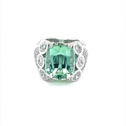 Seafoam Tourmaline and Diamond pave Ring - ForeverJewels Design Studio 8