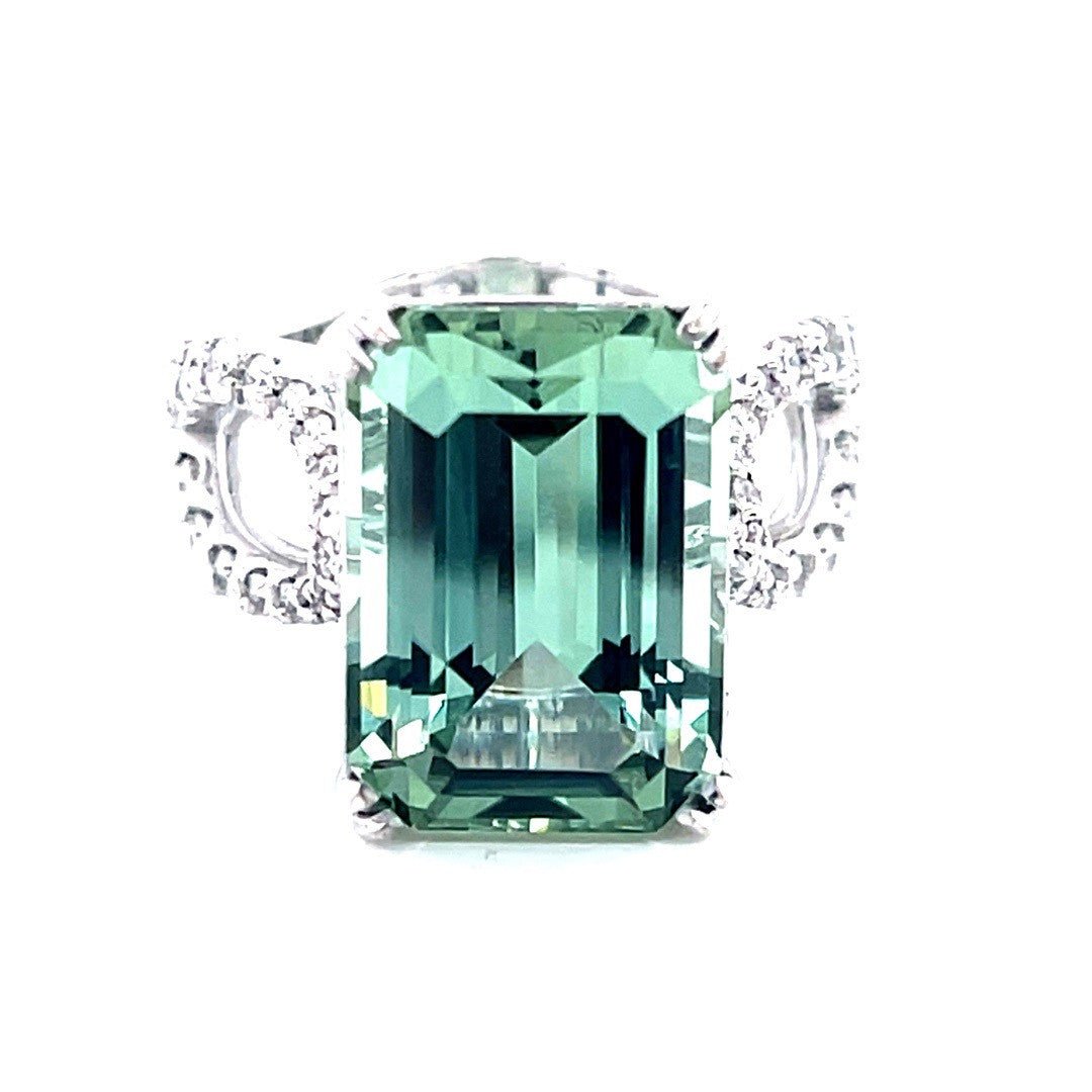 Seafoam Tourmaline and Diamond Ring - ForeverJewels Design Studio 8
