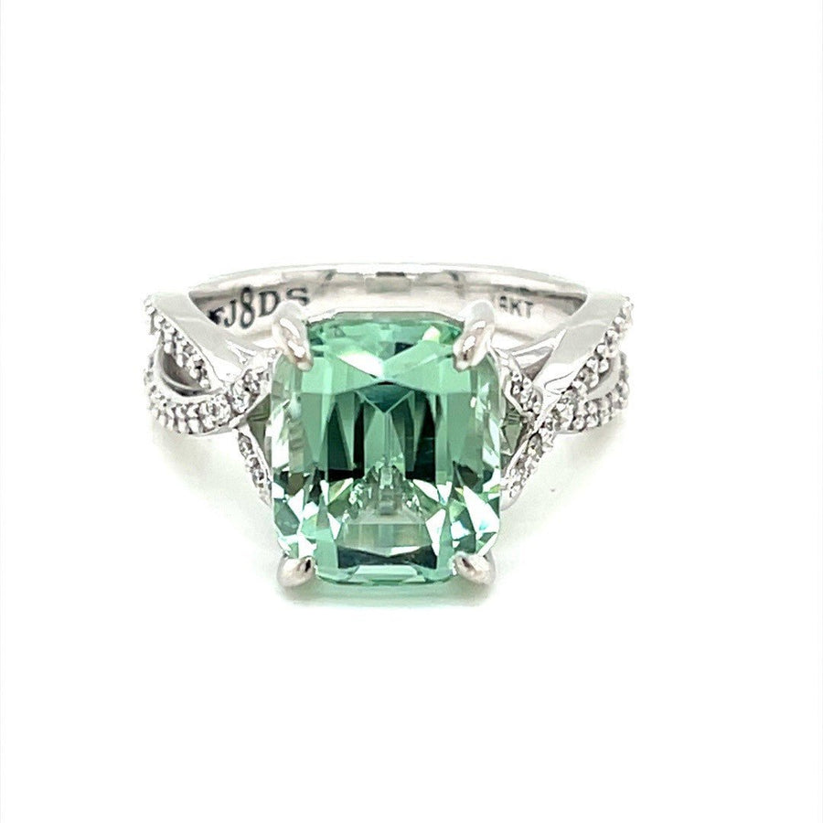 Seafoam Tourmaline and Diamond Ring - ForeverJewels Design Studio 8