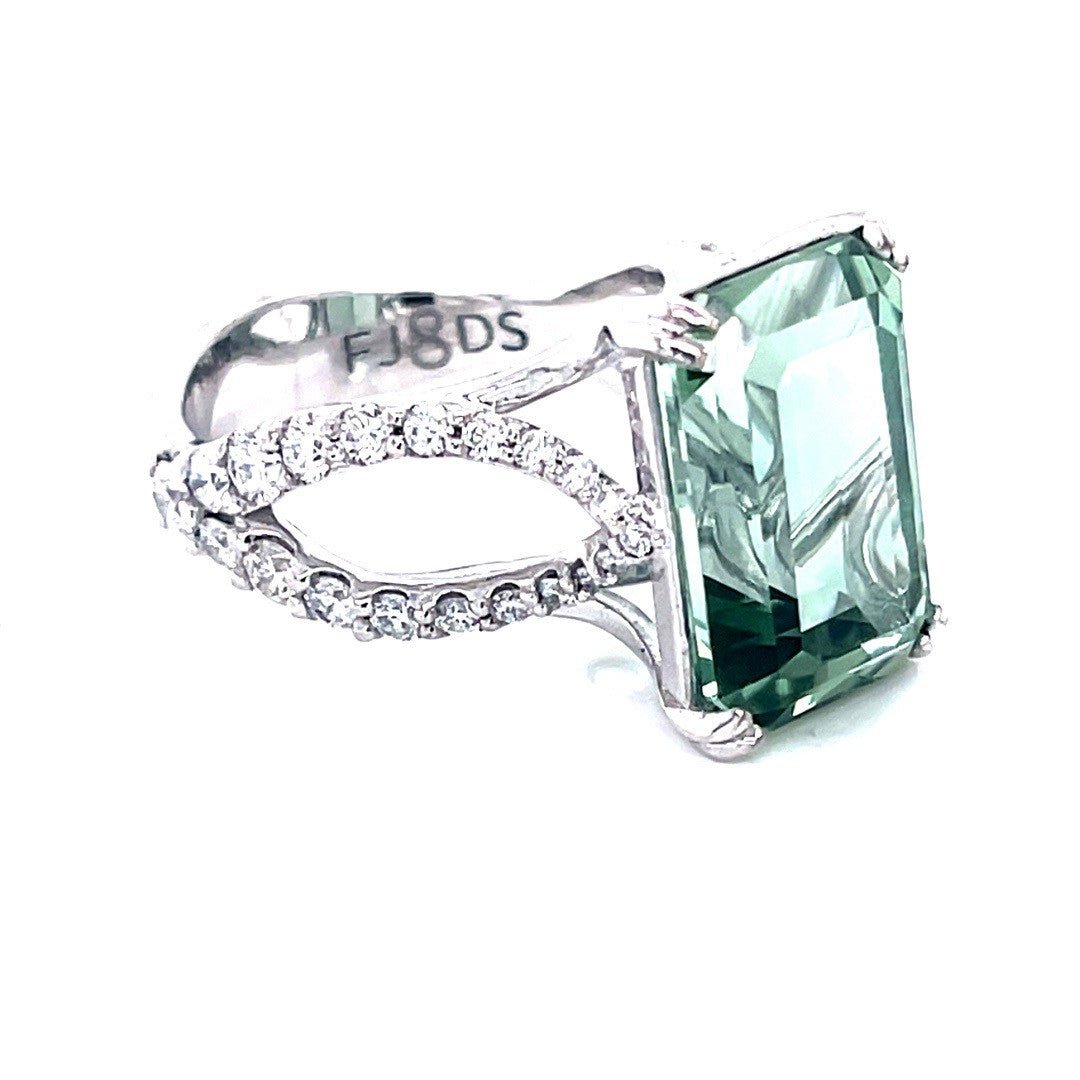 Seafoam Tourmaline and Diamond Ring - ForeverJewels Design Studio 8