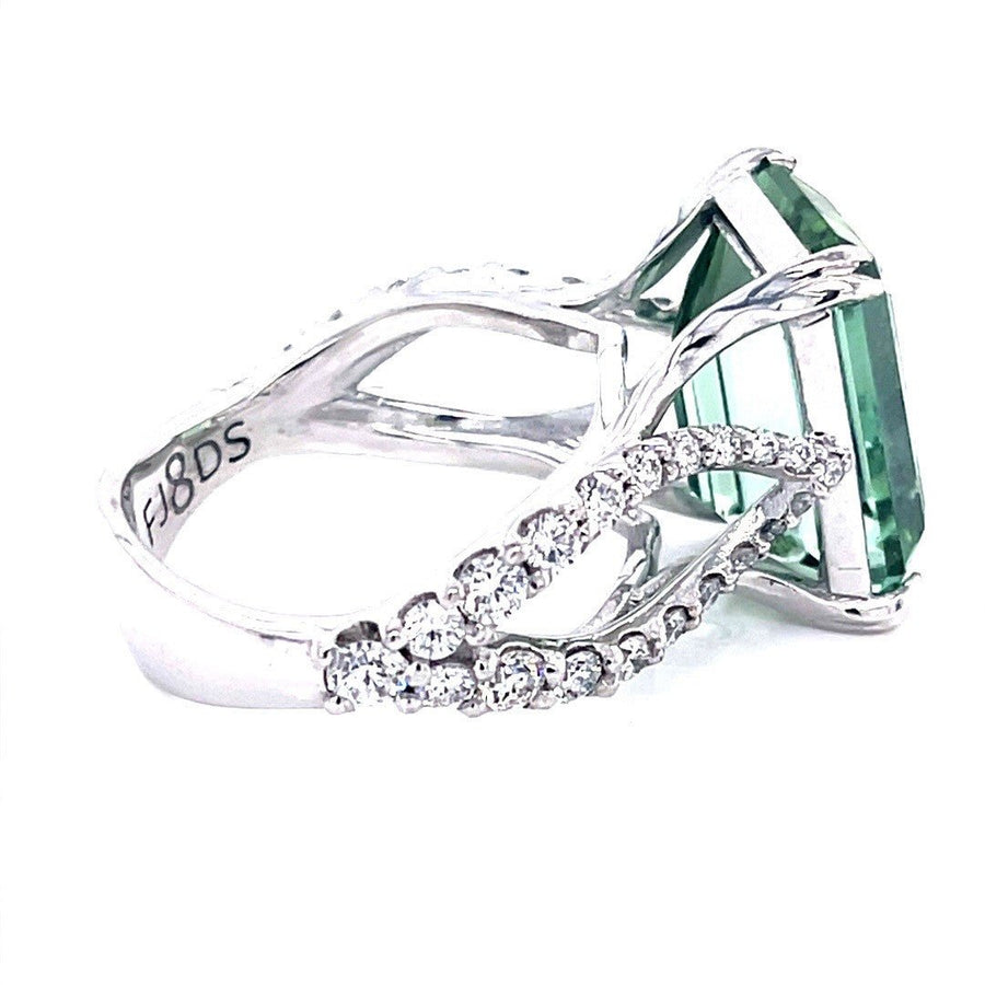 Seafoam Tourmaline and Diamond Ring - ForeverJewels Design Studio 8