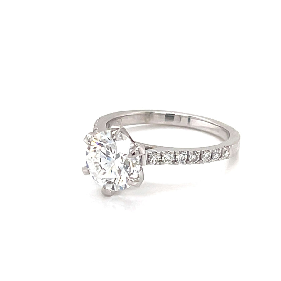 Solitaire Lab 1.84ctEVs1 and Natural 18k white gold Engagement Ring - ForeverJewels Design Studio 8