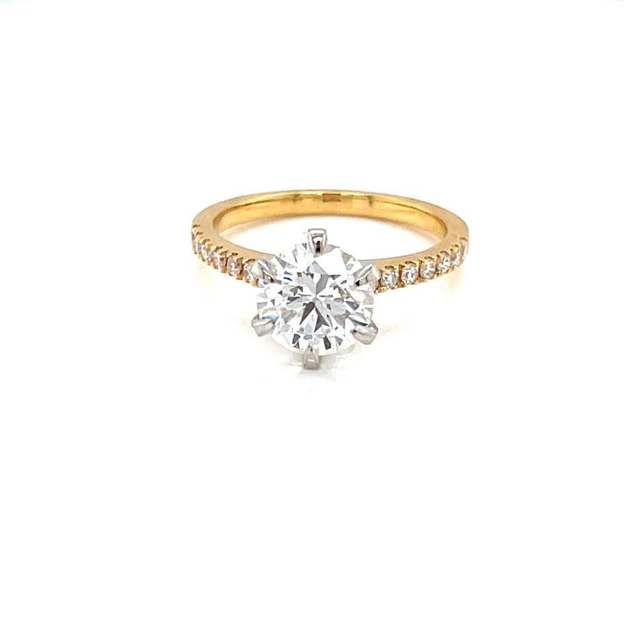 Solitaire Lab 1.8ct and Natural Diamond two tone Engagement Ring - ForeverJewels Design Studio 8