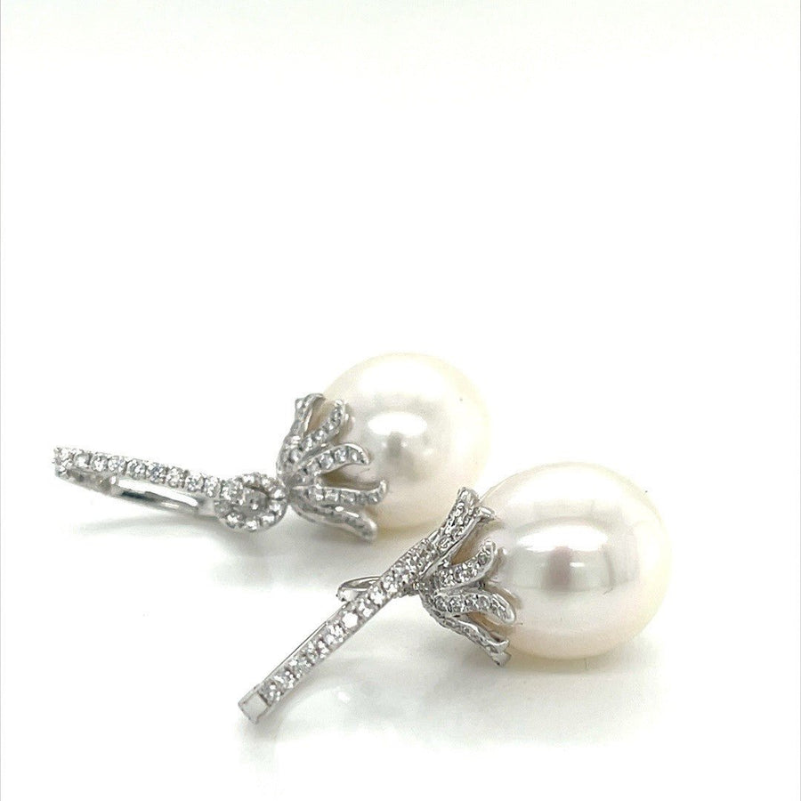 South Sea Pearl and Diamond Earrings - ForeverJewels Design Studio 8