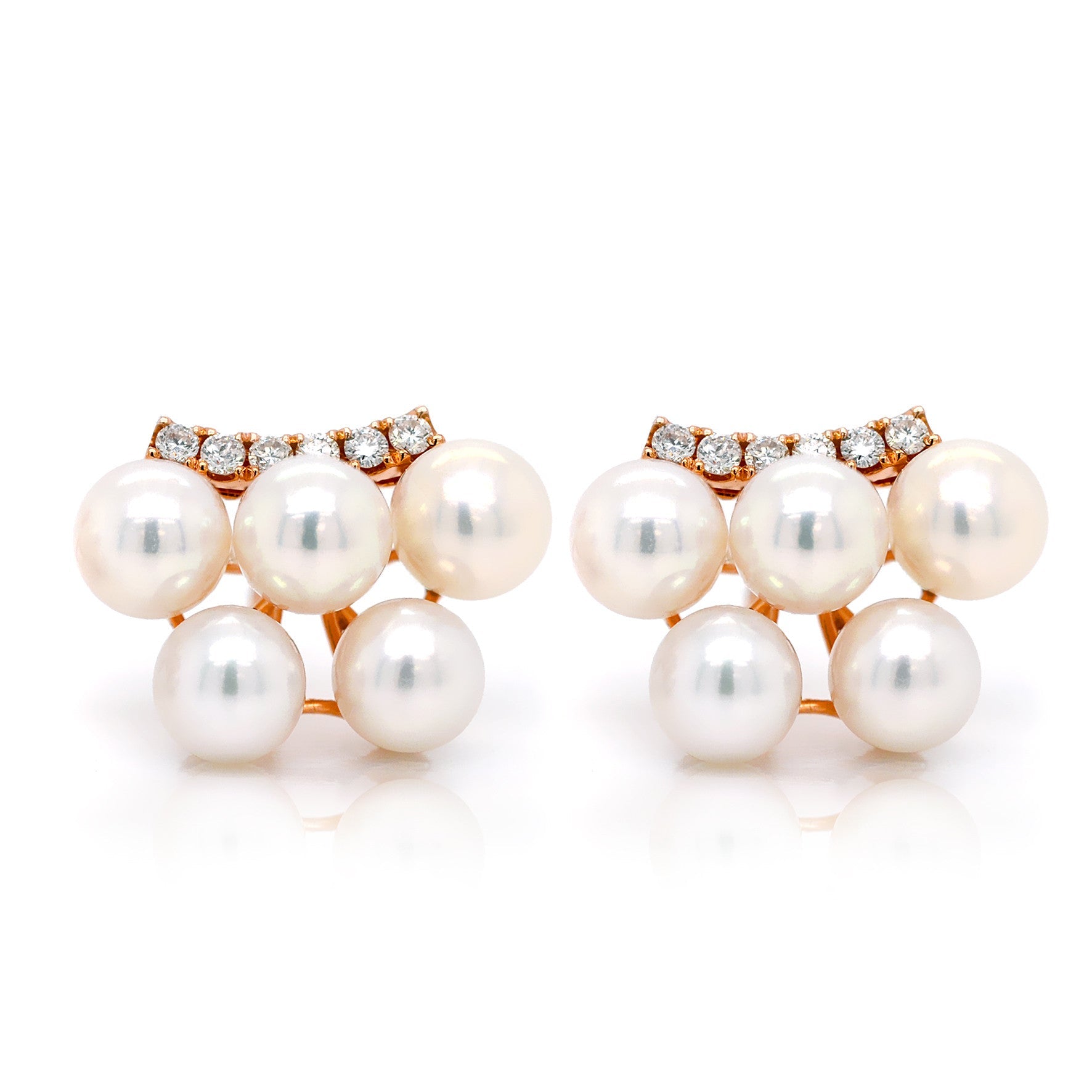South Sea Pearl Earrings in Rose Gold with Diamonds - ForeverJewels Design Studio 8