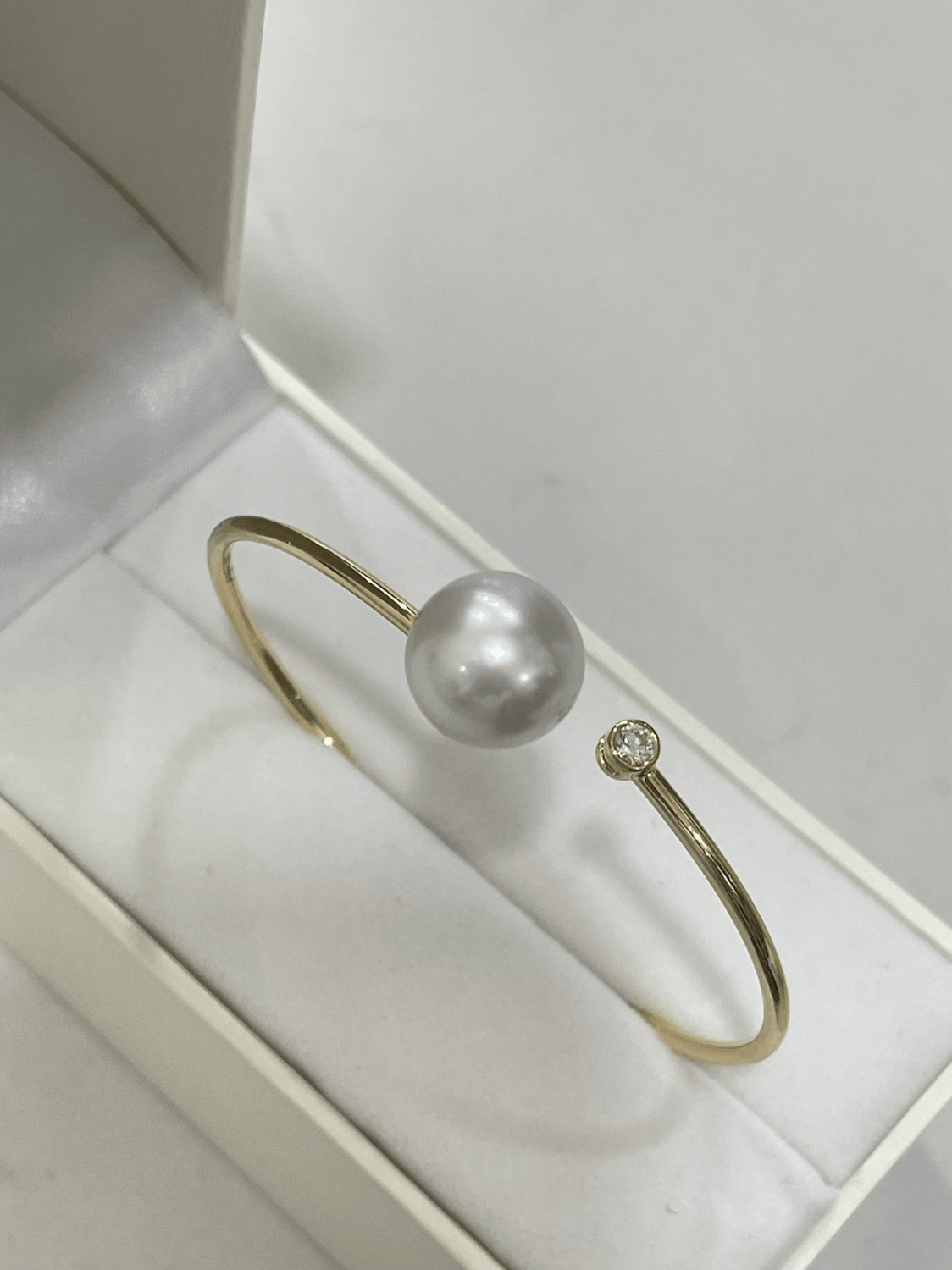 South Sea White Pearl Diamond Bangle - ForeverJewels Design Studio 8