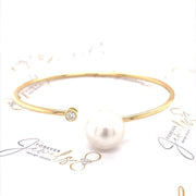South Sea White Pearl Diamond Bangle - ForeverJewels Design Studio 8