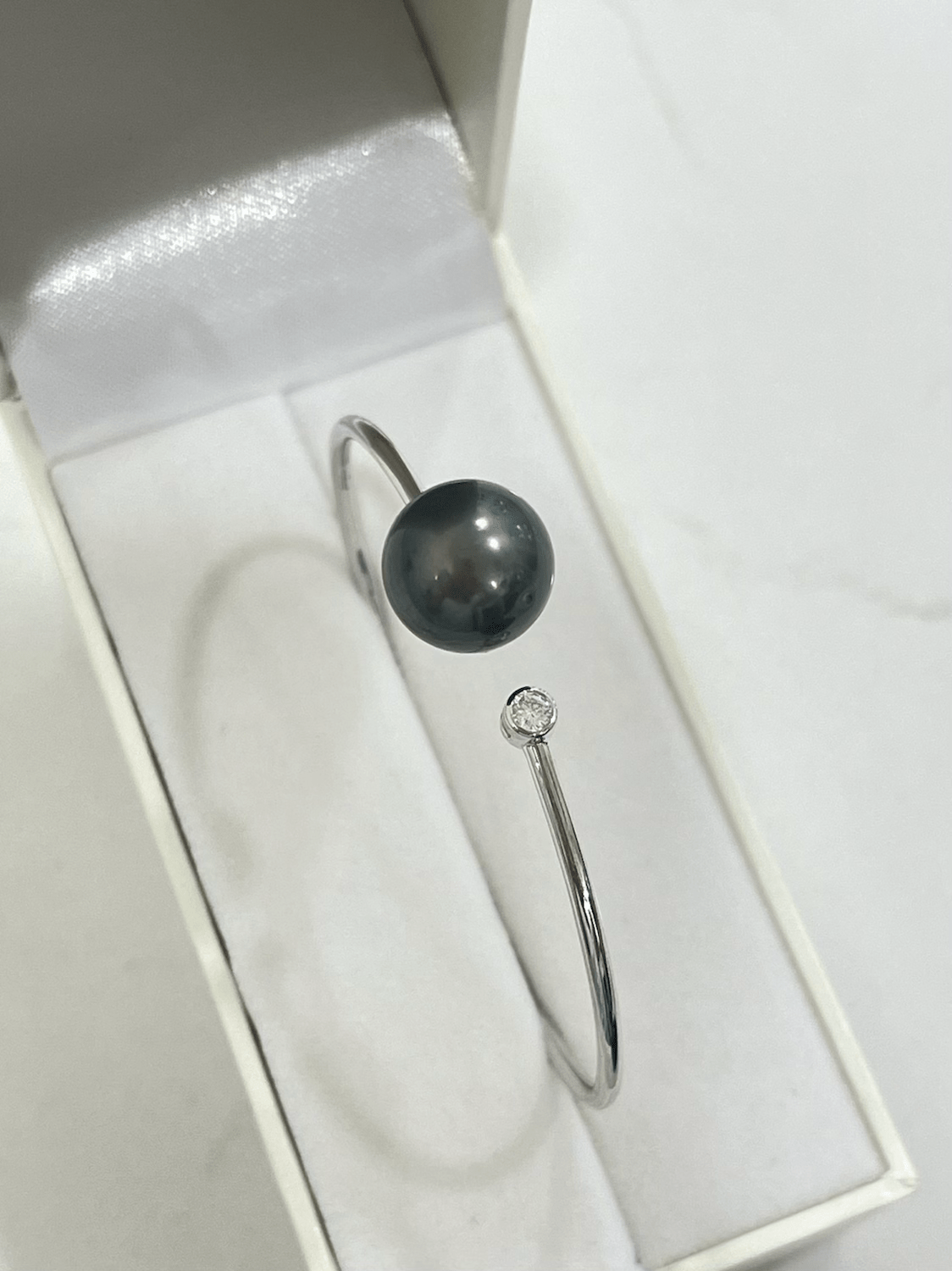 Tahitian Pearl and Diamond Bangle - ForeverJewels Design Studio 8