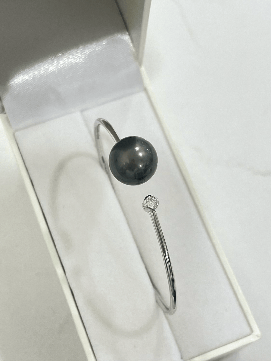 Tahitian Pearl and Diamond Bangle - ForeverJewels Design Studio 8