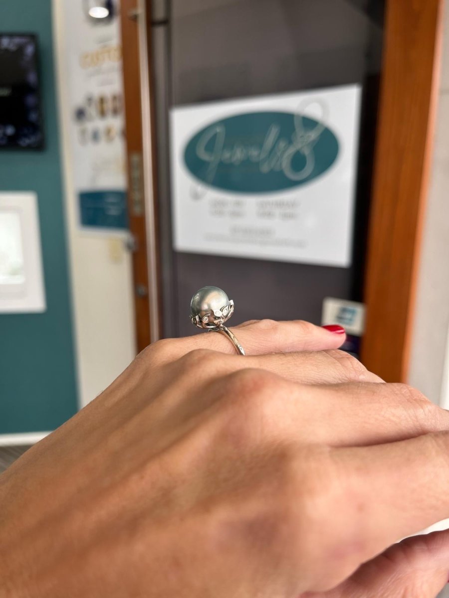 Tahitian Pearl and Diamond Bangle - ForeverJewels Design Studio 8