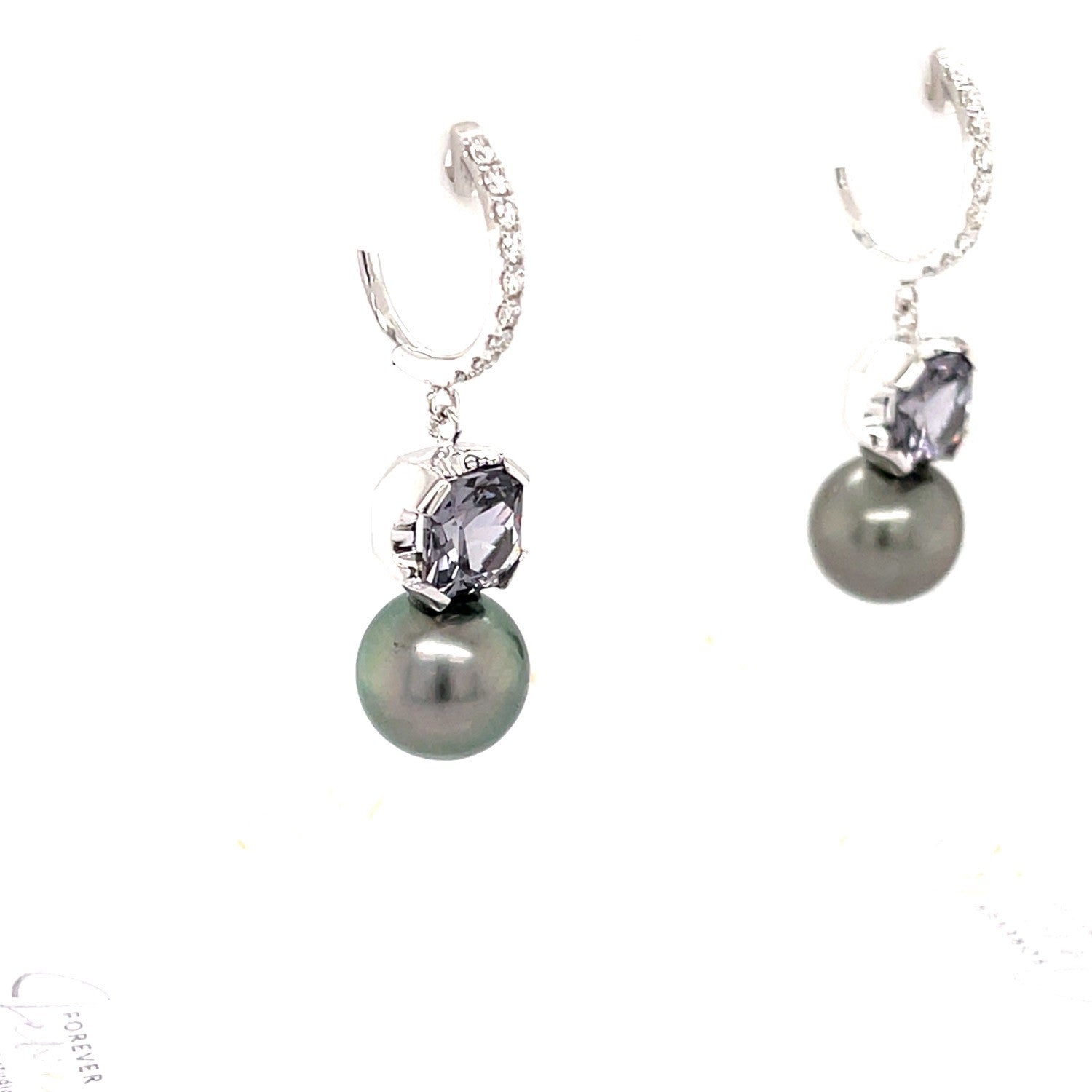 Tahitian Pearl and Diamond Spinel Earrings - ForeverJewels Design Studio 8