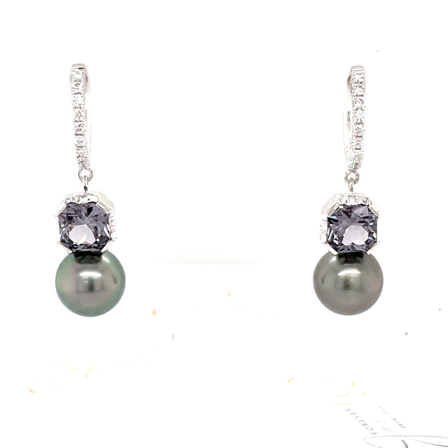 Tahitian Pearl and Diamond Spinel Earrings - ForeverJewels Design Studio 8