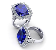 Tanzanite and diamond halo Ring - ForeverJewels Design Studio 8
