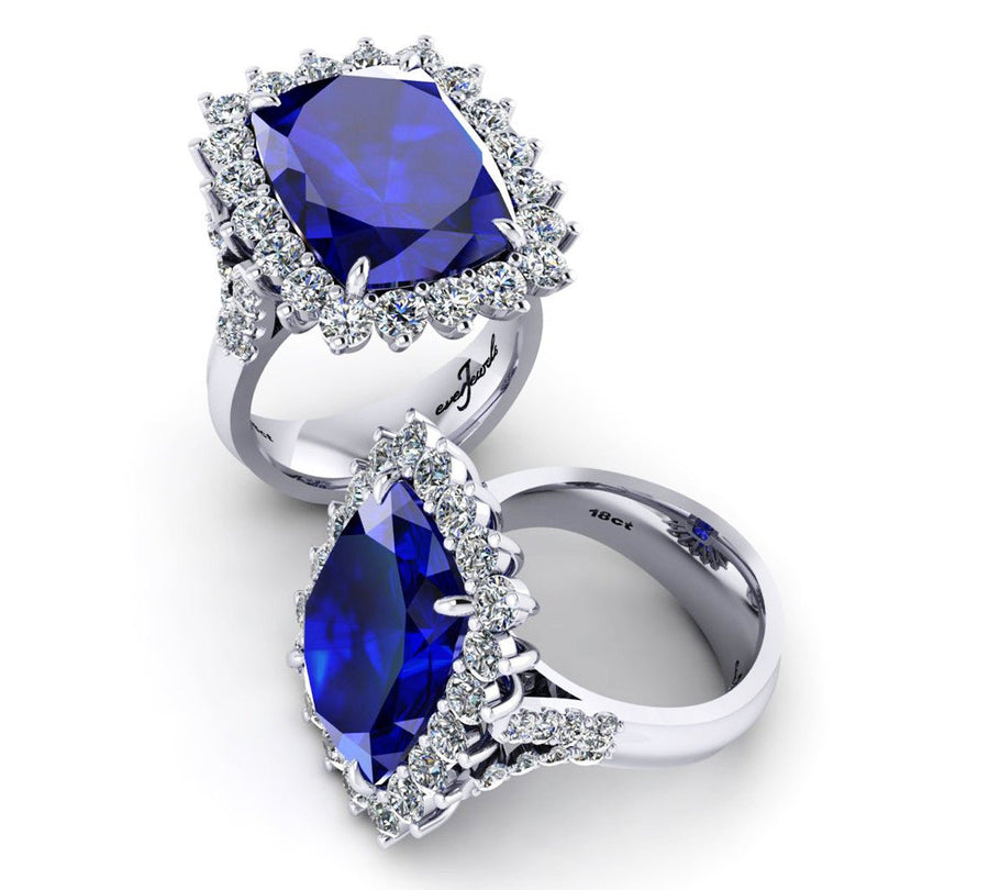 Tanzanite and diamond halo Ring - ForeverJewels Design Studio 8