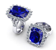 Tanzanite and diamond halo Ring - ForeverJewels Design Studio 8