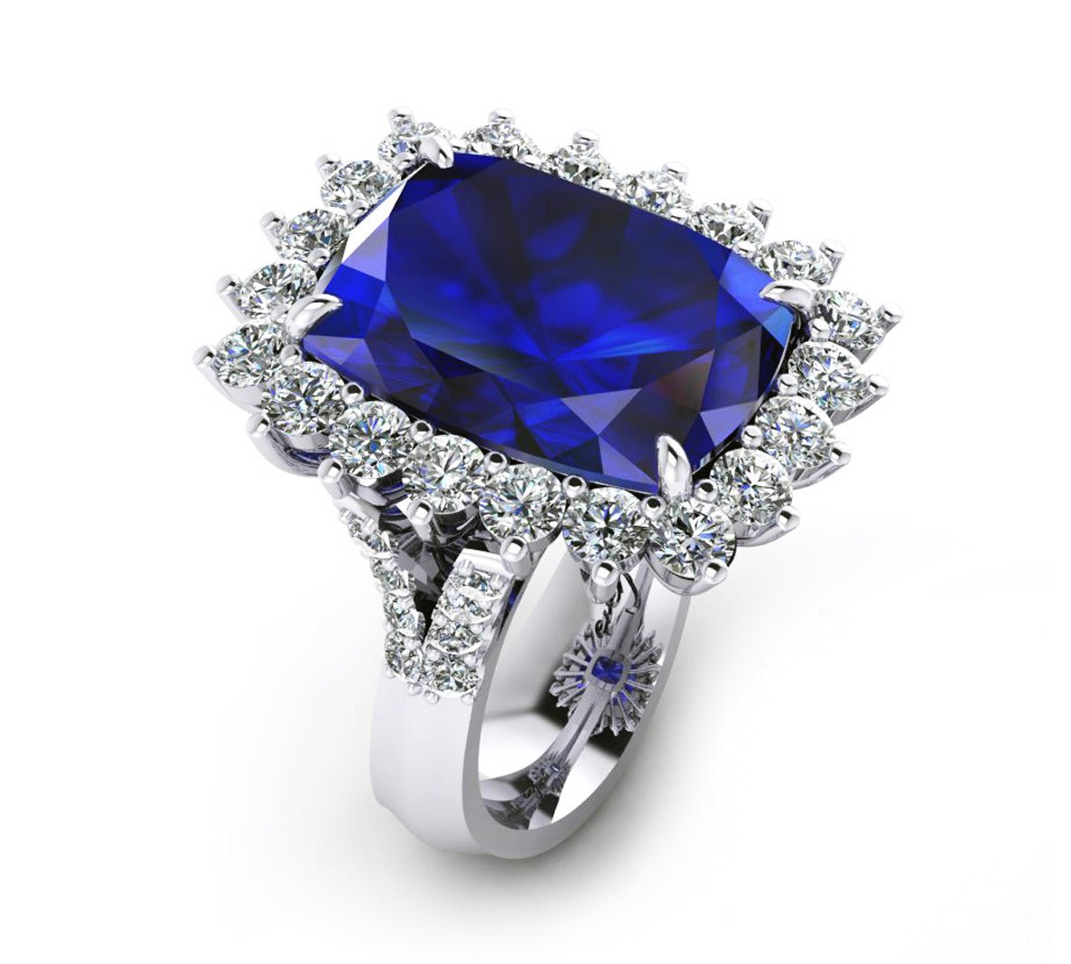 Tanzanite and diamond halo Ring - ForeverJewels Design Studio 8