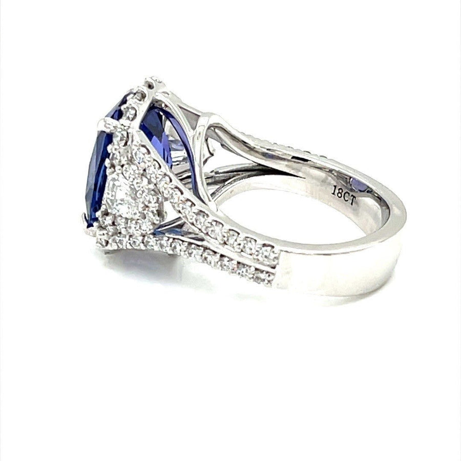 Tanzanite and Diamond Halo Ring - ForeverJewels Design Studio 8