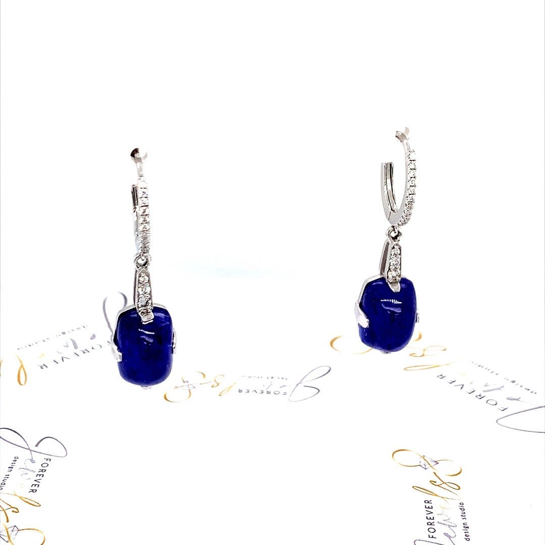 Tanzanite and Diamond white Gold earrings - ForeverJewels Design Studio 8