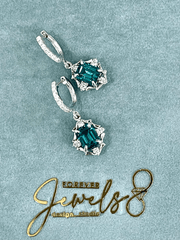 Teal Tourmaline & Diamond Earrings - ForeverJewels Design Studio 8