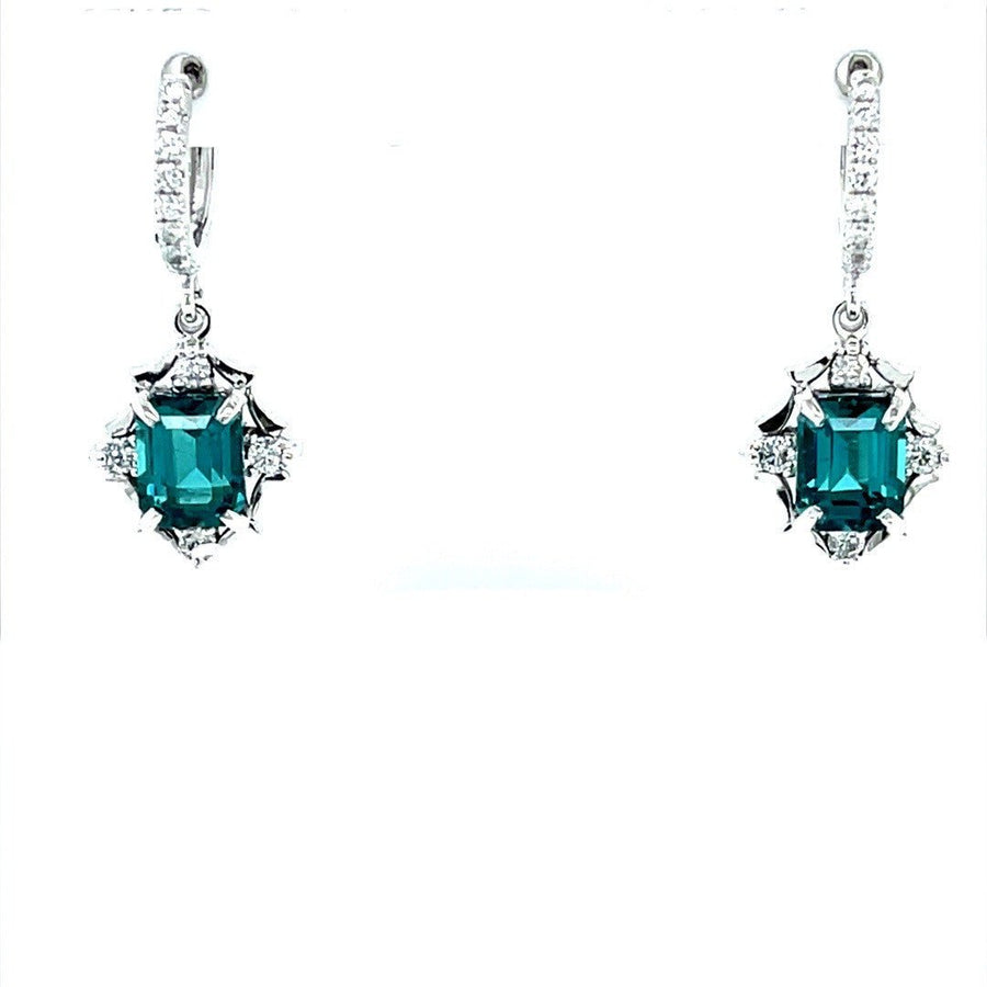 Teal Tourmaline & Diamond Earrings - ForeverJewels Design Studio 8