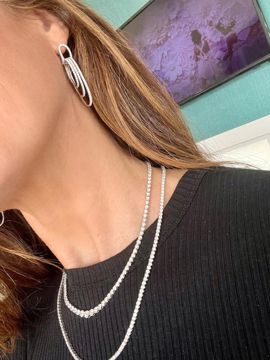 Triple tier Diamond Hoop Earrings - ForeverJewels Design Studio 8