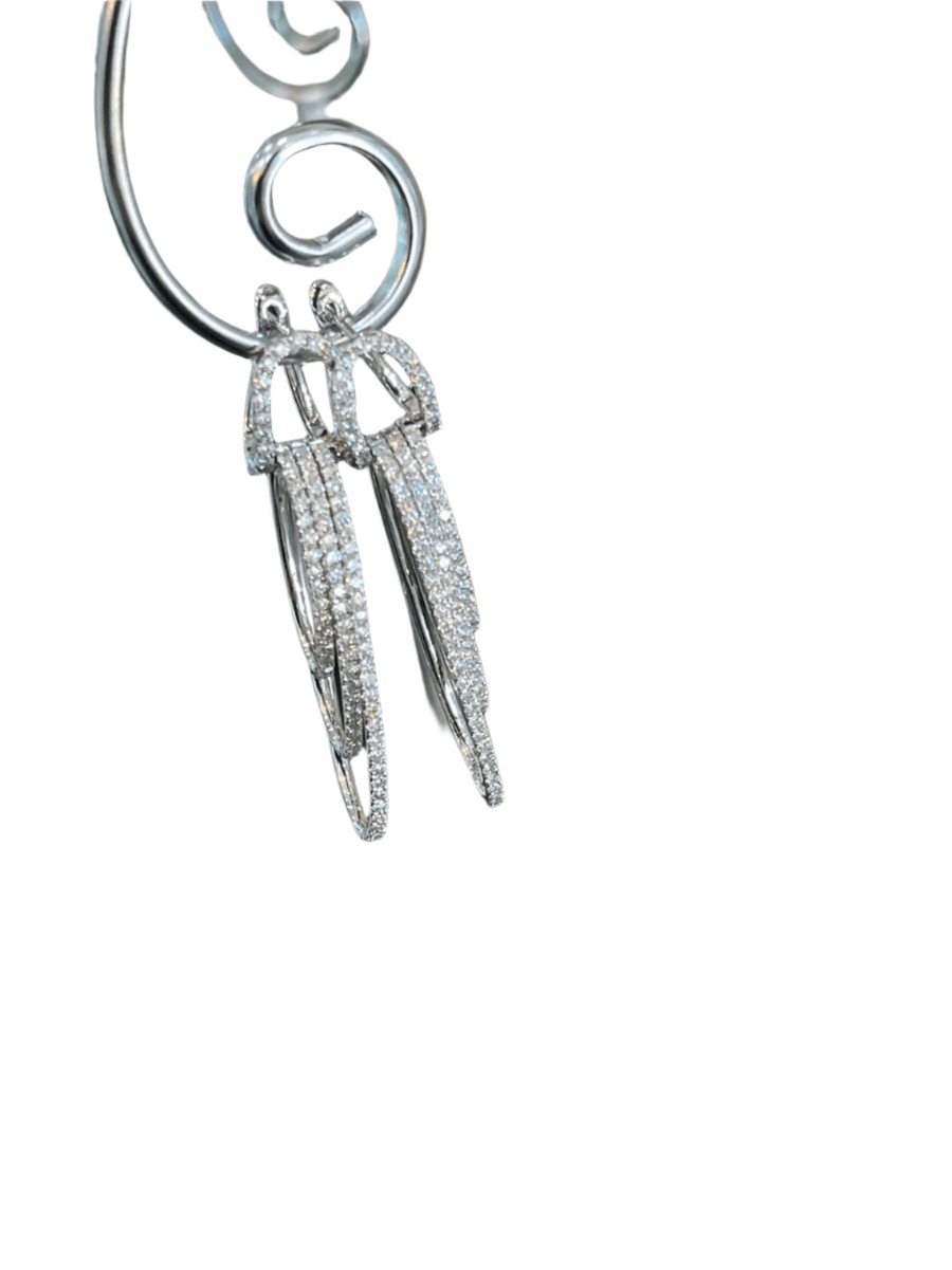 Triple tier Diamond Hoop Earrings - ForeverJewels Design Studio 8