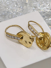 Uneven Shaped Yellow Gold Diamond Earrings - ForeverJewels Design Studio 8