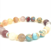 Violet Jade, Coober Pedy Opal & Jasper gold beads Bracelet - ForeverJewels Design Studio 8