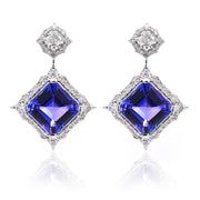 Violet Tanzanite Drop Earrings with Diamonds - ForeverJewels Design Studio 8